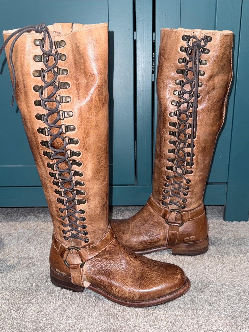 Bed Stu Burnley Tall Boots distressed brown leather 8.5